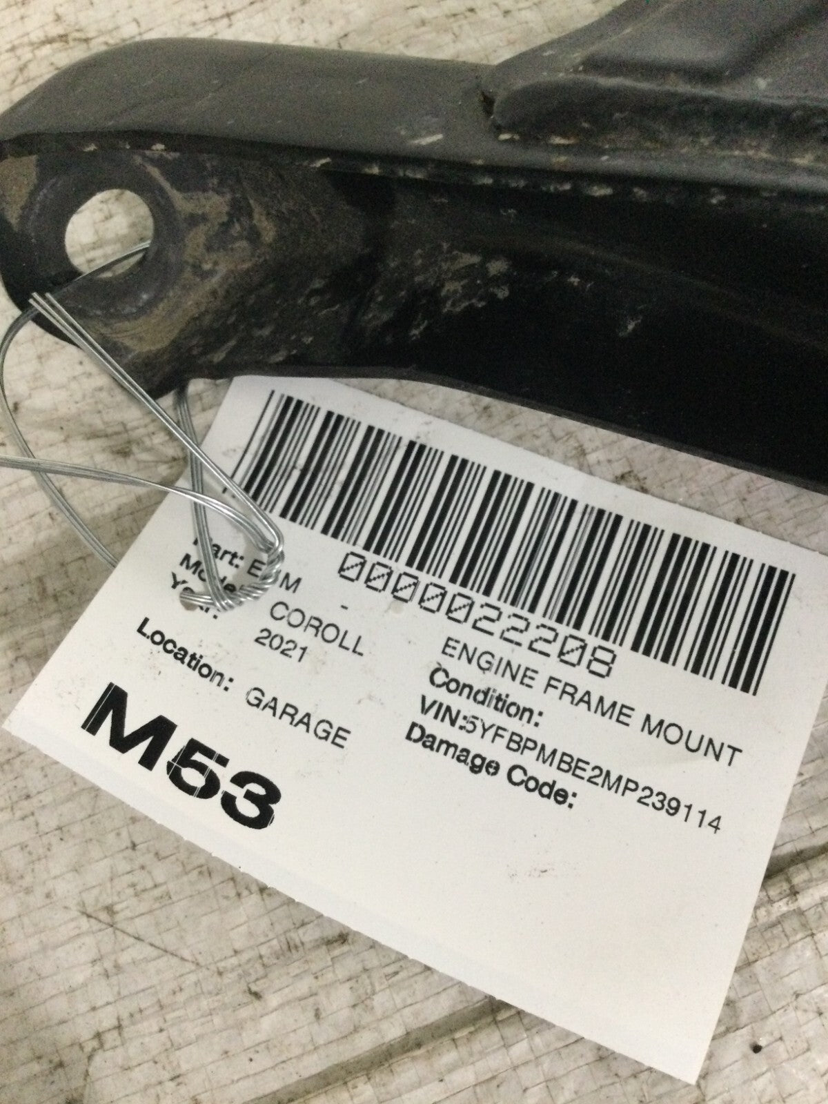 2021 Toyota Corolla Passenger Side Engine Frame Mount OEM