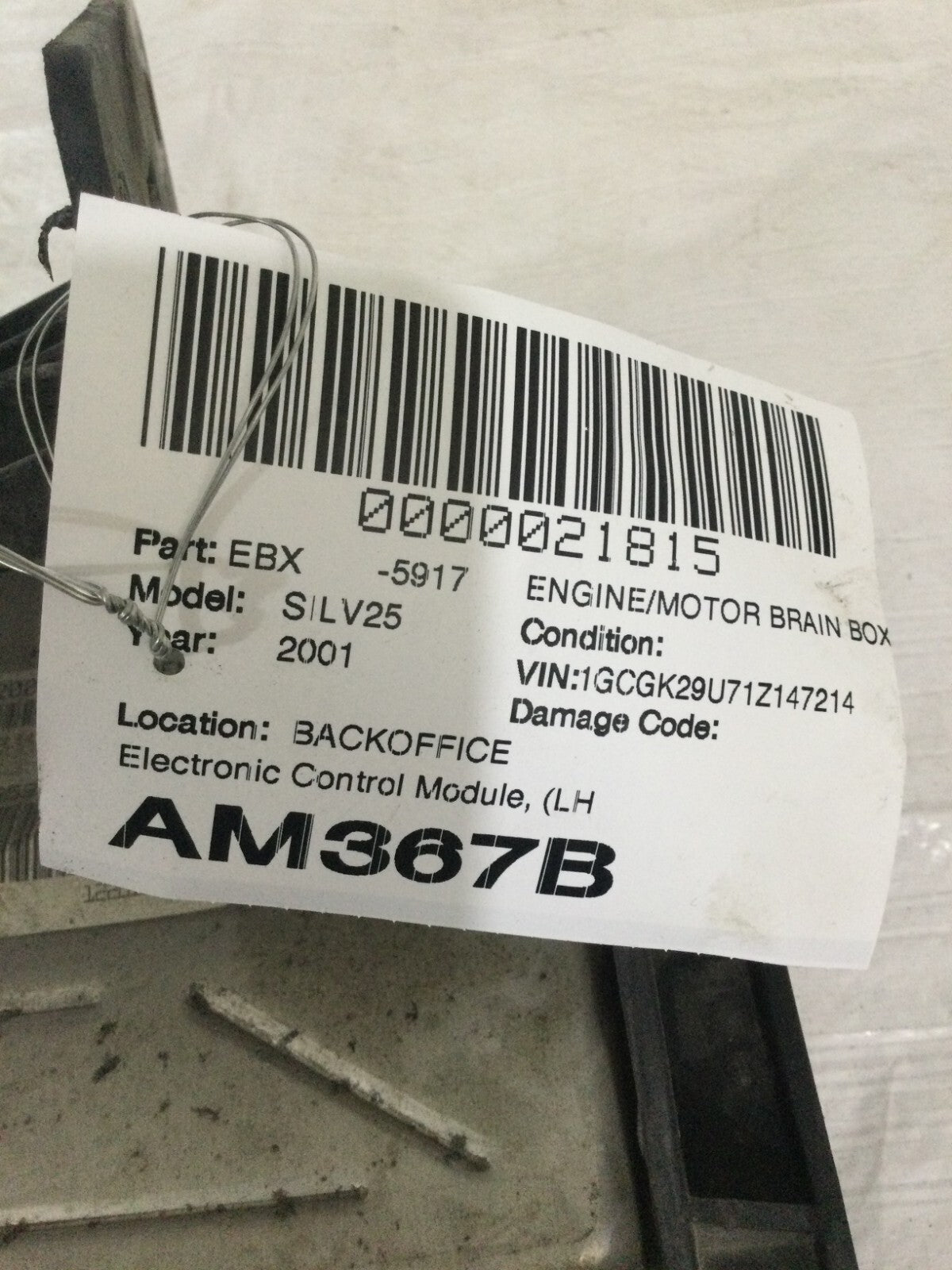 2001 Chevrolet Silverado 2500 Electronic Control Module ECU ECM OEM 12200411