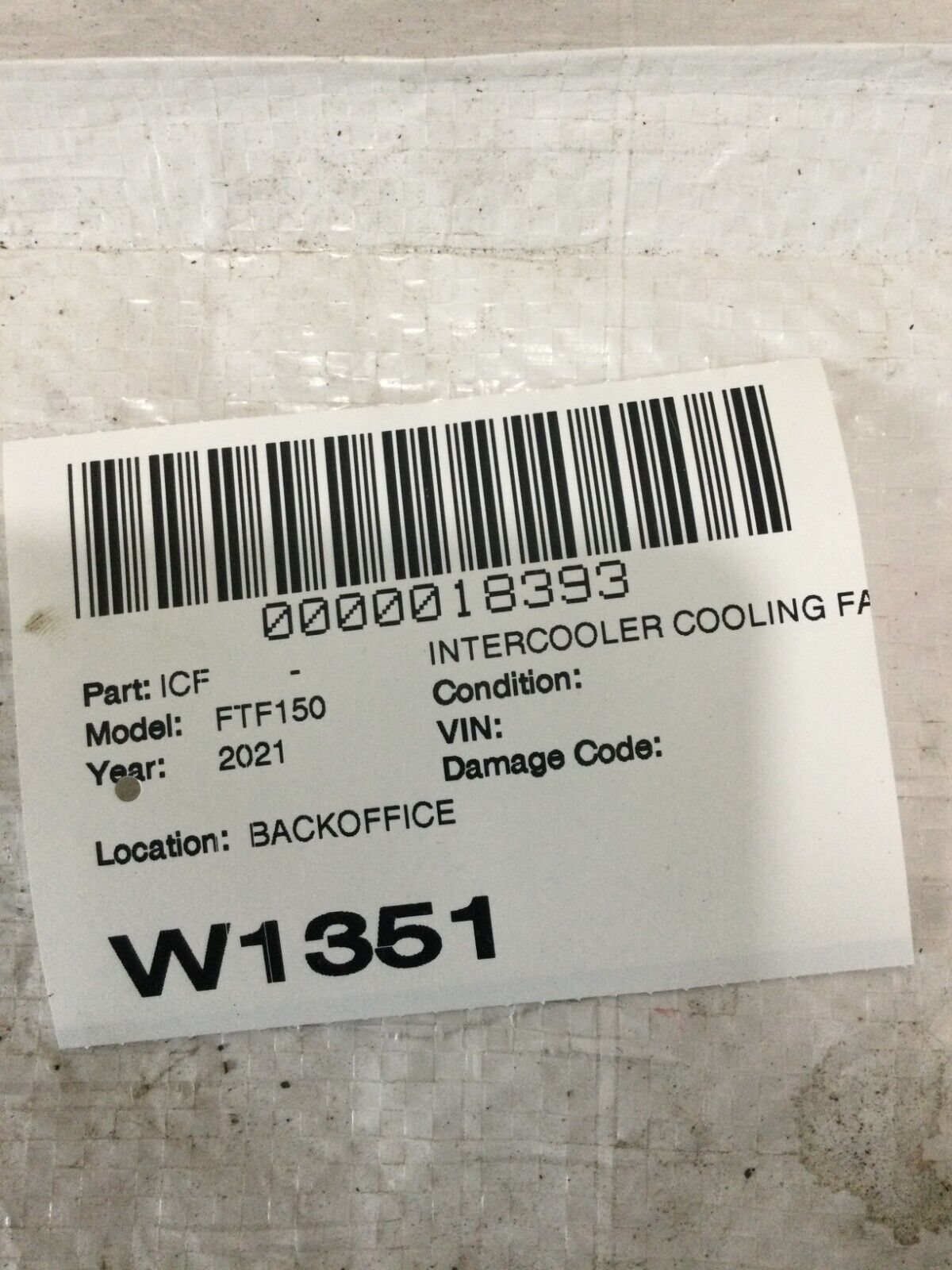 2021 Ford F-150 F150 Intercooler Cooling Fan Assembly OEM