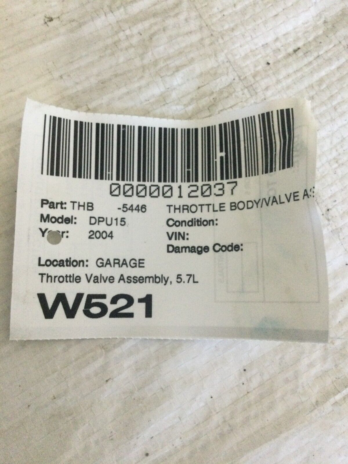 2004 Dodge Ram 1500 Throttle Body Valve Assembly OEM 5.7L