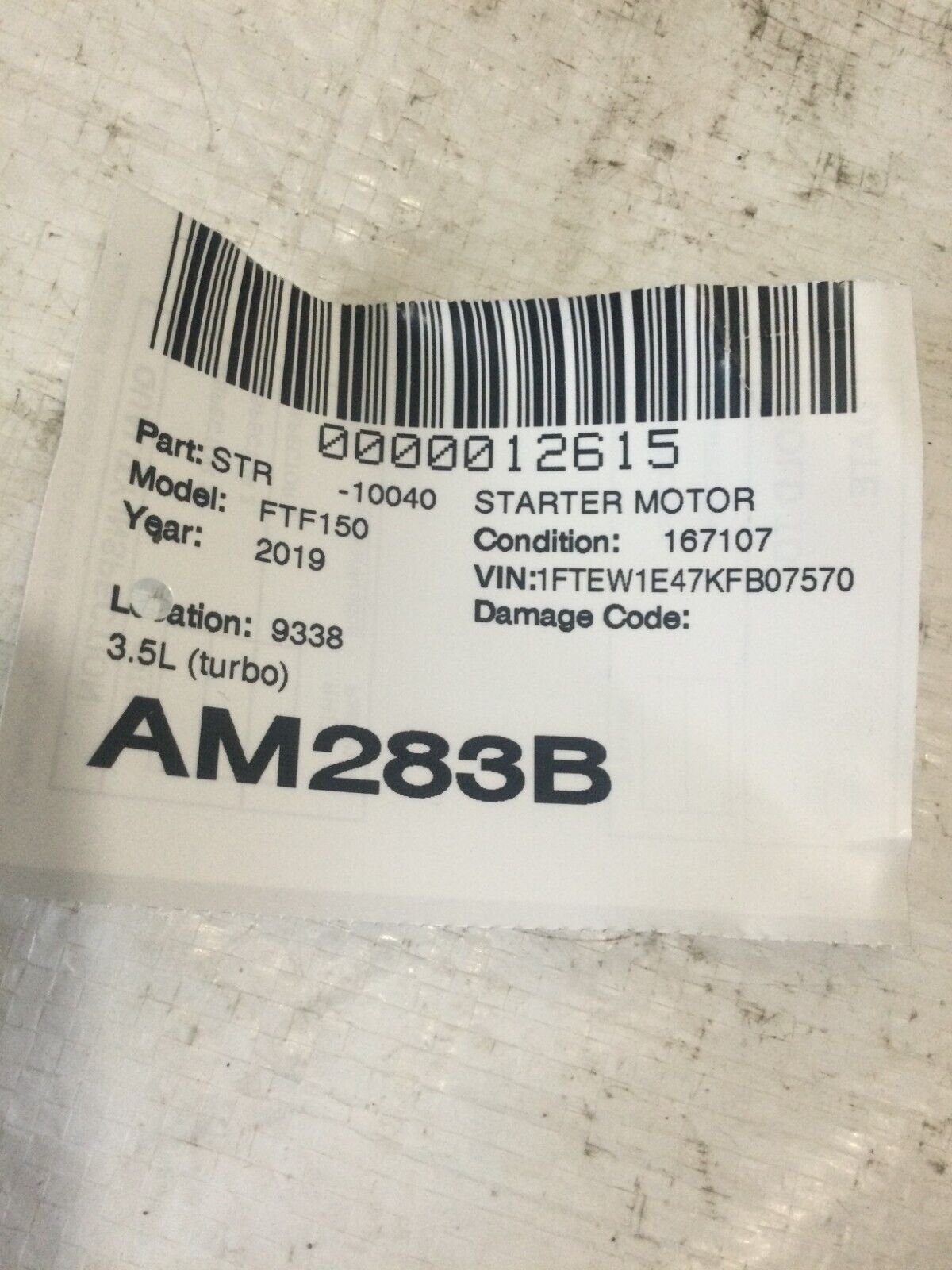 2019 Ford F150 3.5L Engine Starter Motor OEM