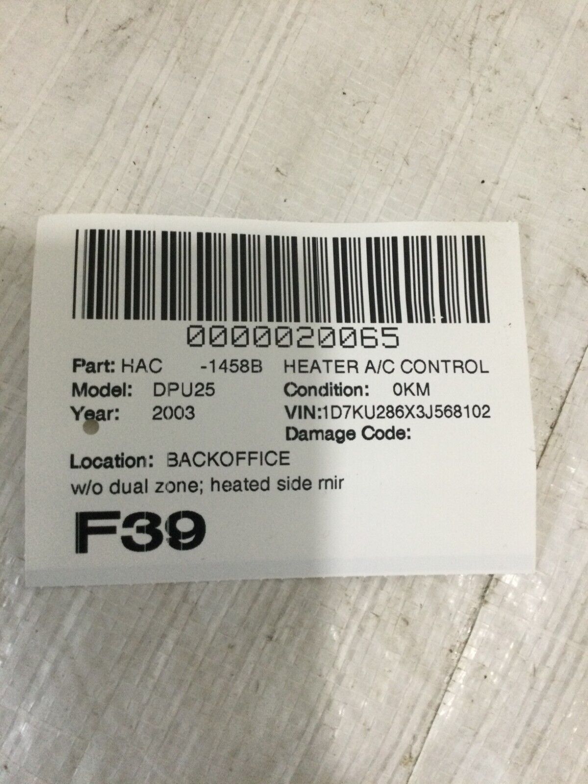 2006-2008 Dodge Ram 1500 2500 AC Heater Climate Control Unit OEM