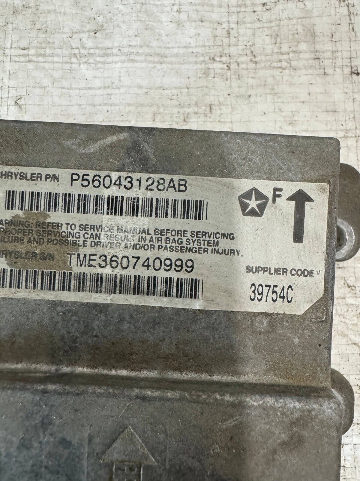 1998 Dodge Ram 2500 SRS Control Module P56043128AB OEM