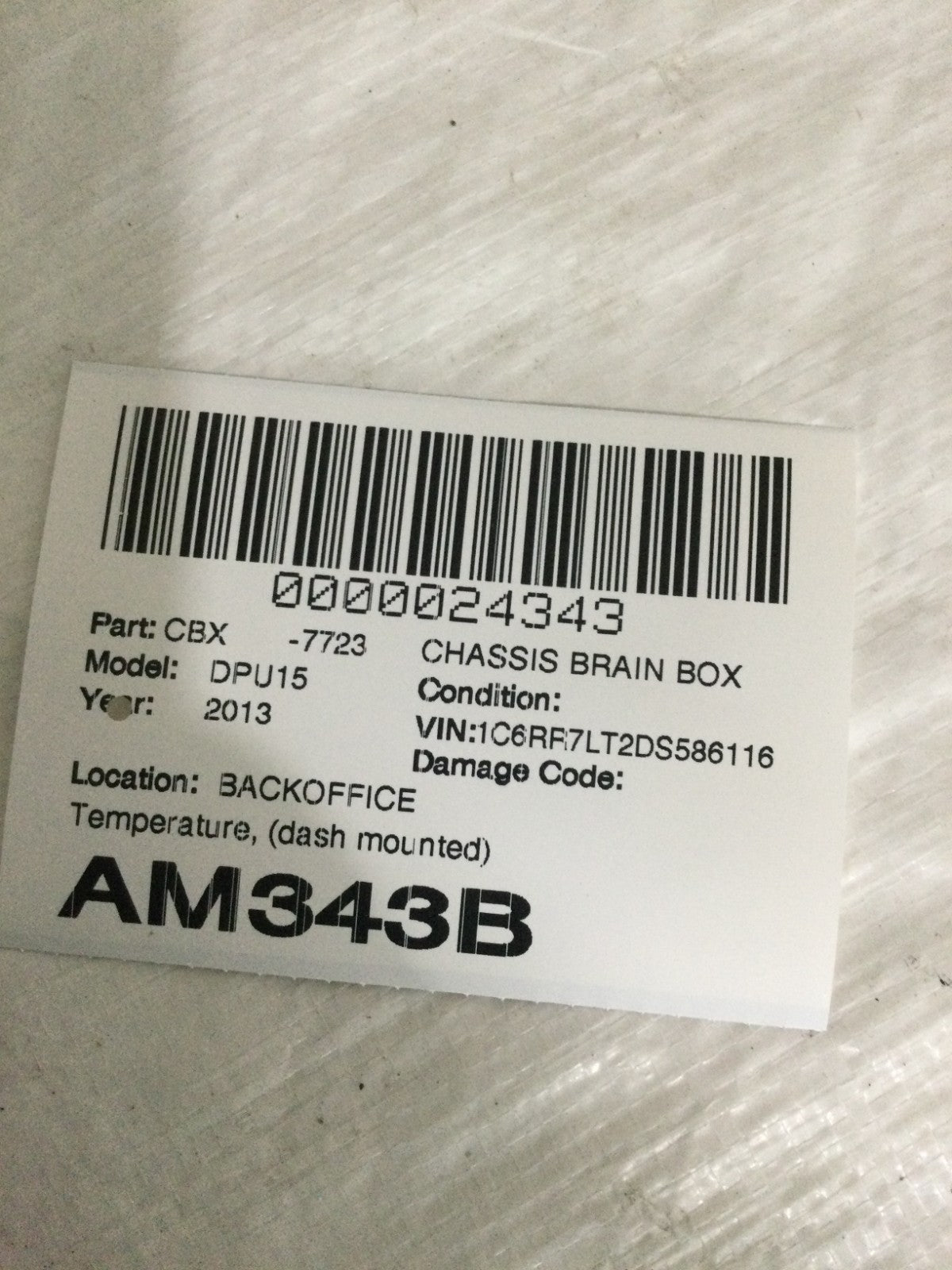 2013-2014 Dodge Ram 1500 A/C Heater Temperature Control Module OEM 68105017AE