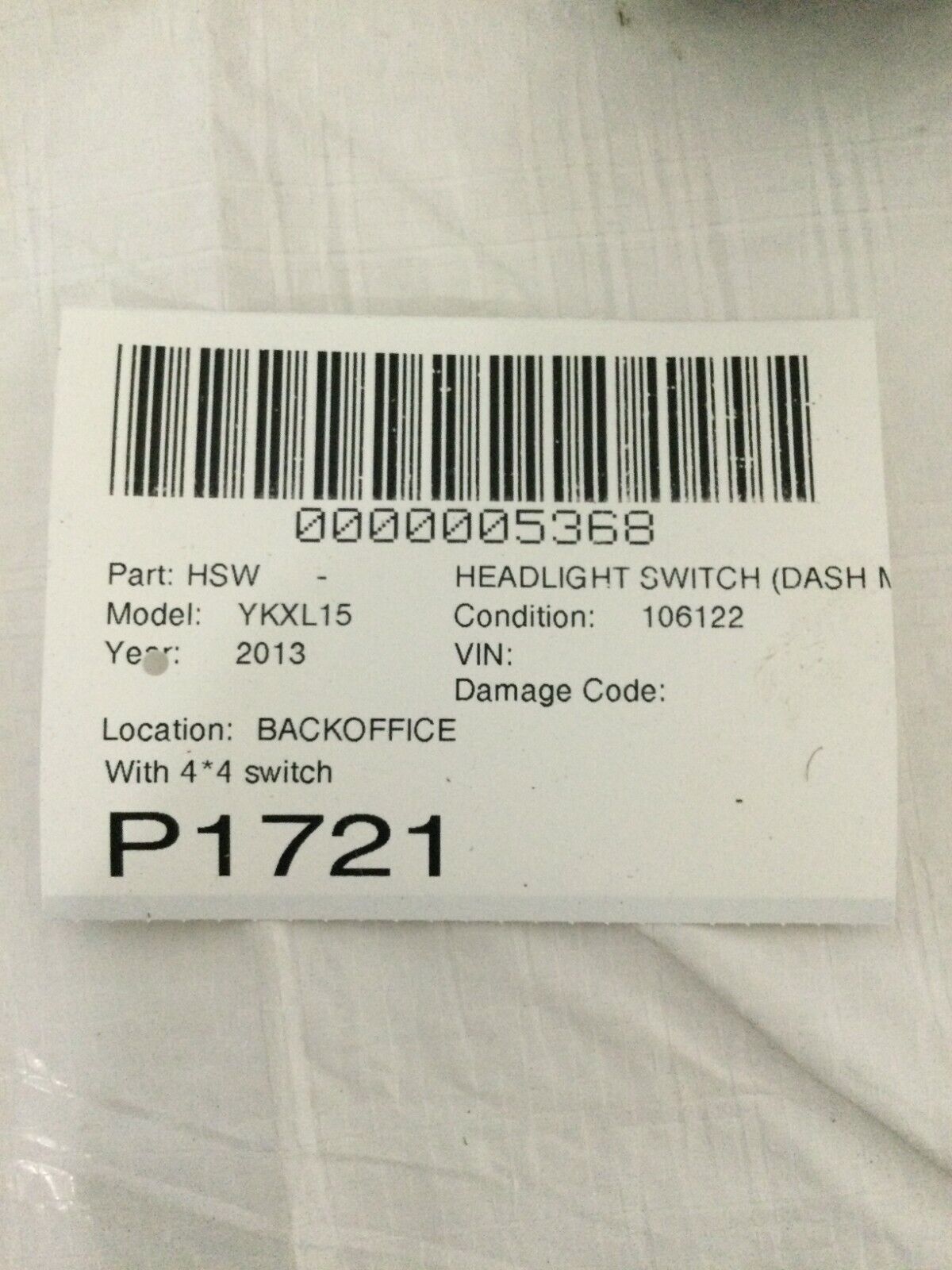 25810643 2013-2014 GMC Yukon XL 1500 Headlight Dimmer 4X4 Control Switch OEM