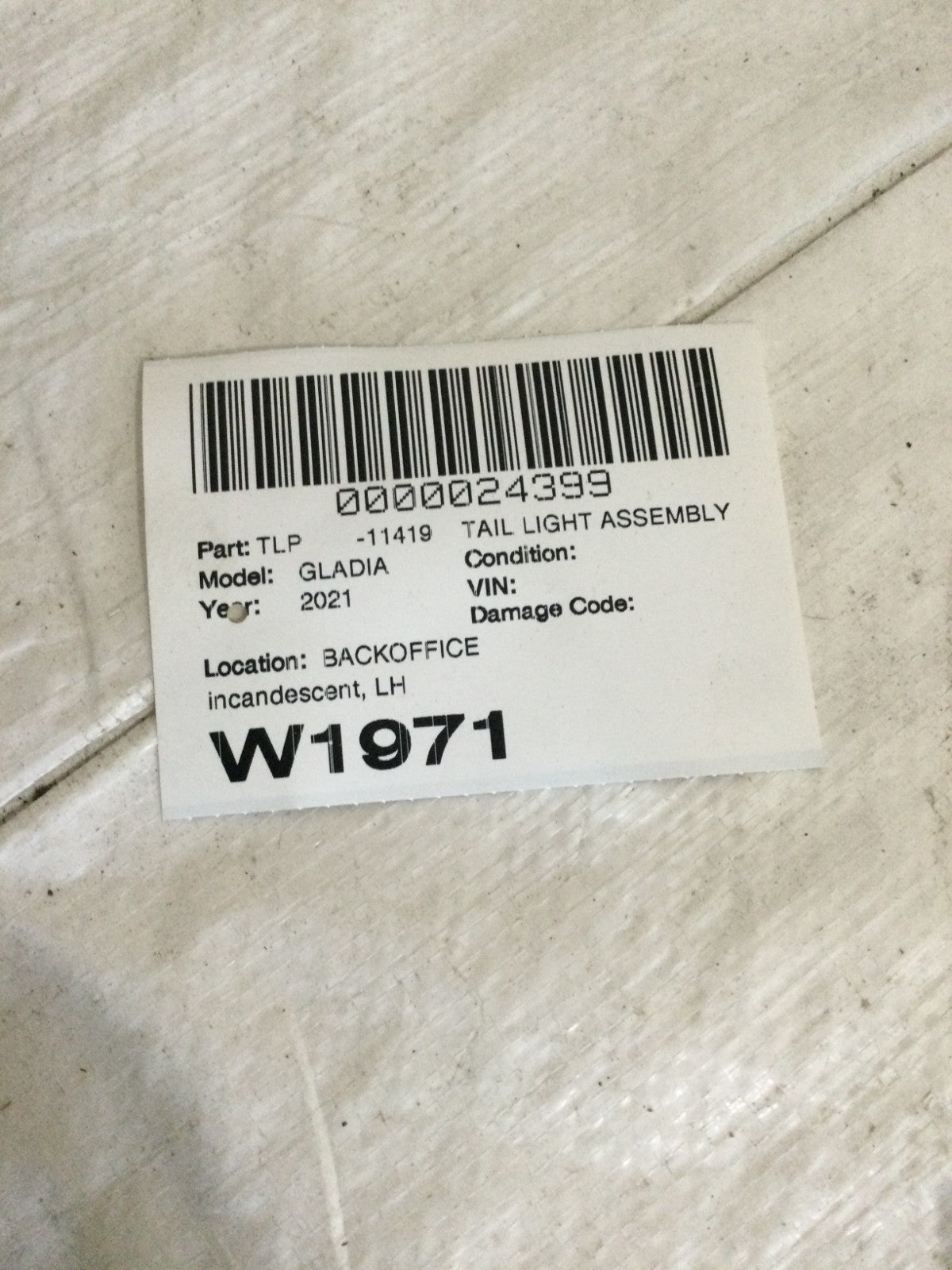 2020-2025 Jeep Gladiator Left Driver Side Tail Light OEM