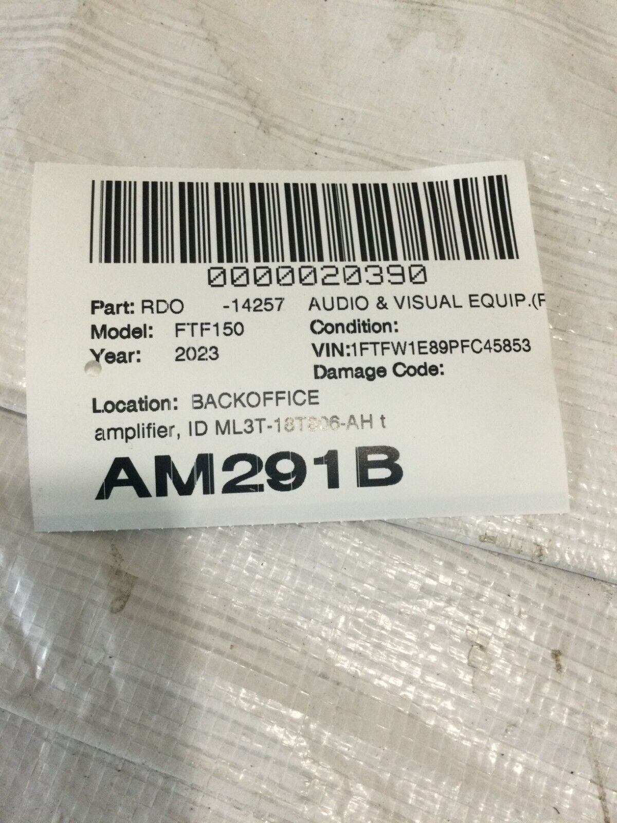 2021-2023 Ford F-150 Stereo Amplifier OEM ML3T-18T806-DA