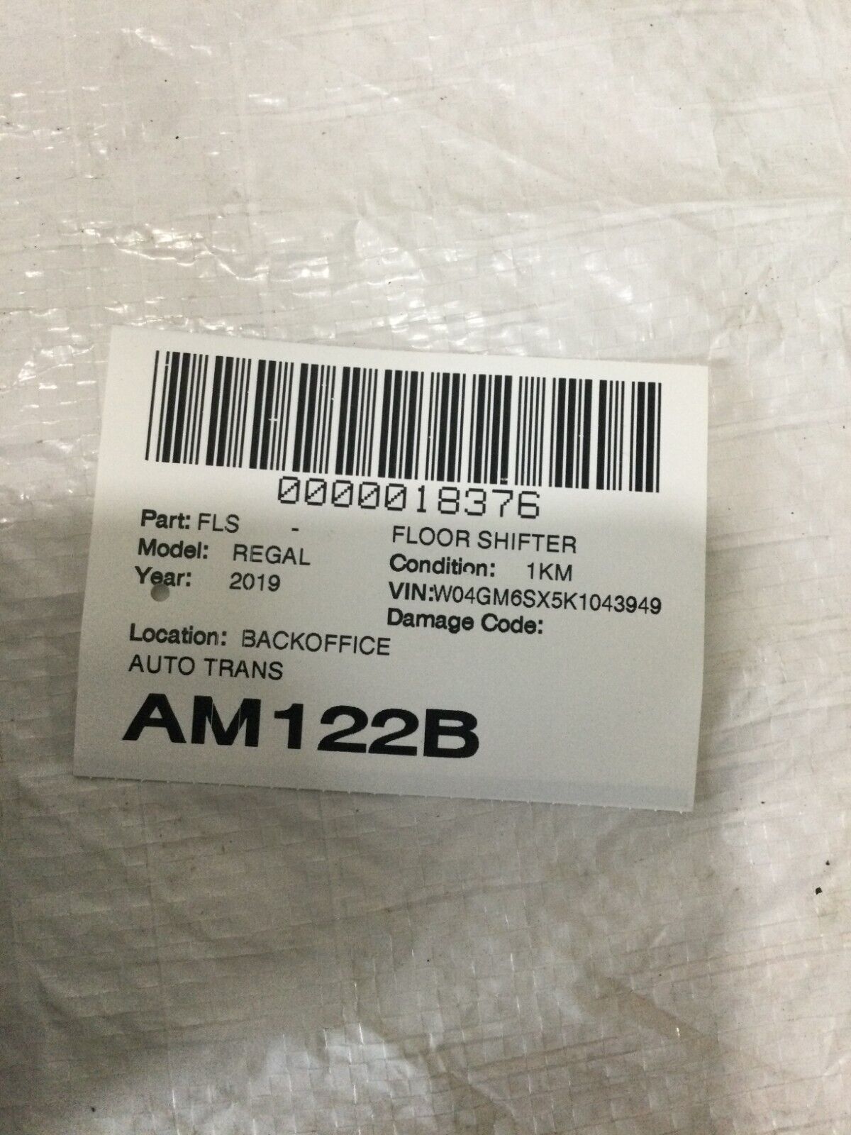 2019 Buick Regal Sportsback A/T Floor Shifter Assembly OEM