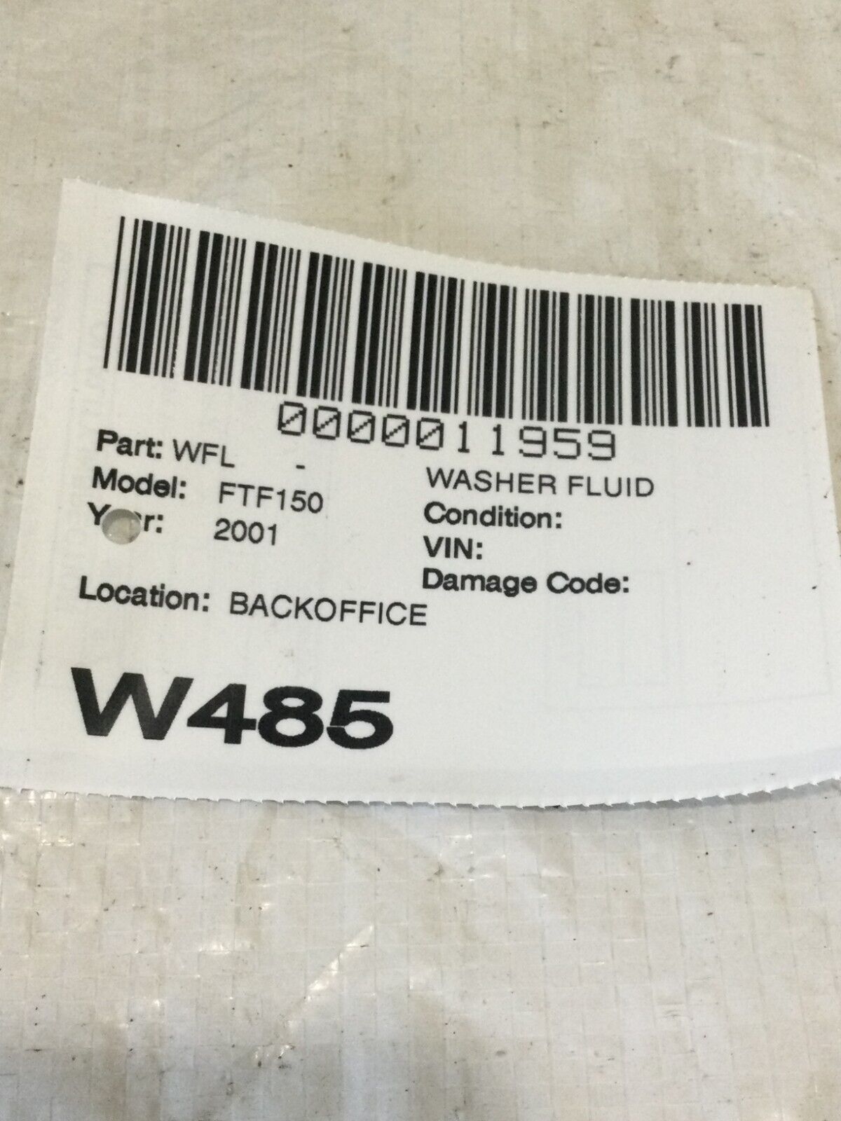 1997-2003 Ford F150 F-150 Windshield Washer Fluid Reservoir Bottle OEM