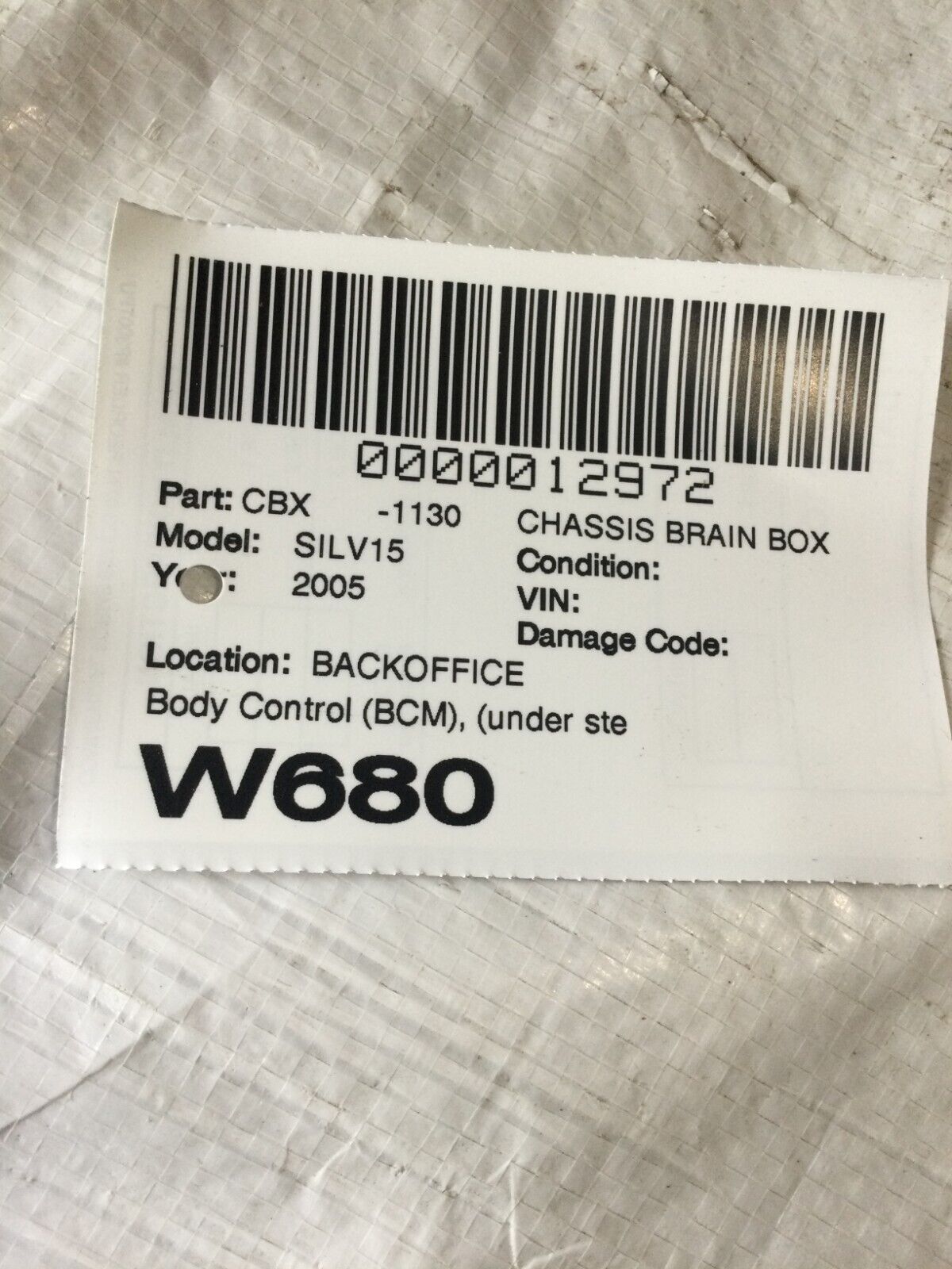 2005-2007 Chevy Silverado 1500 Brain Box Body Control Module BCM 10367690