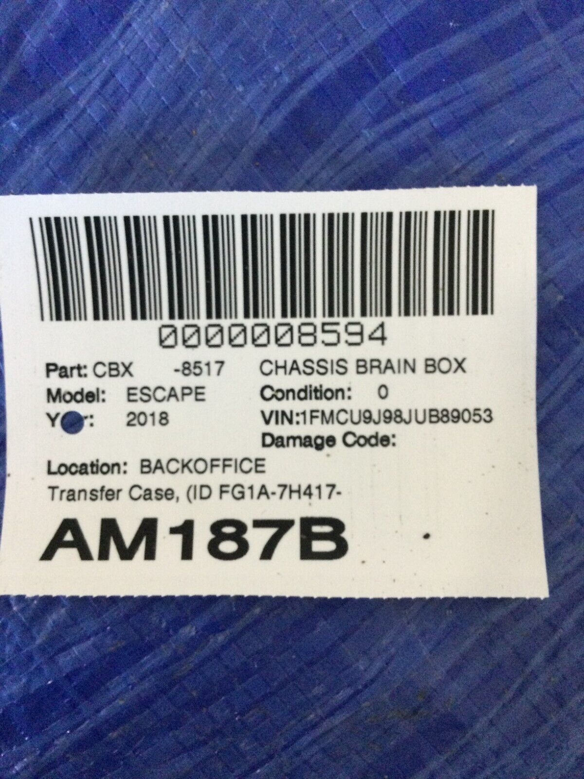 2017-2019 Ford Escape Transfer Case Control Module OEM FG1A-7H417-MA