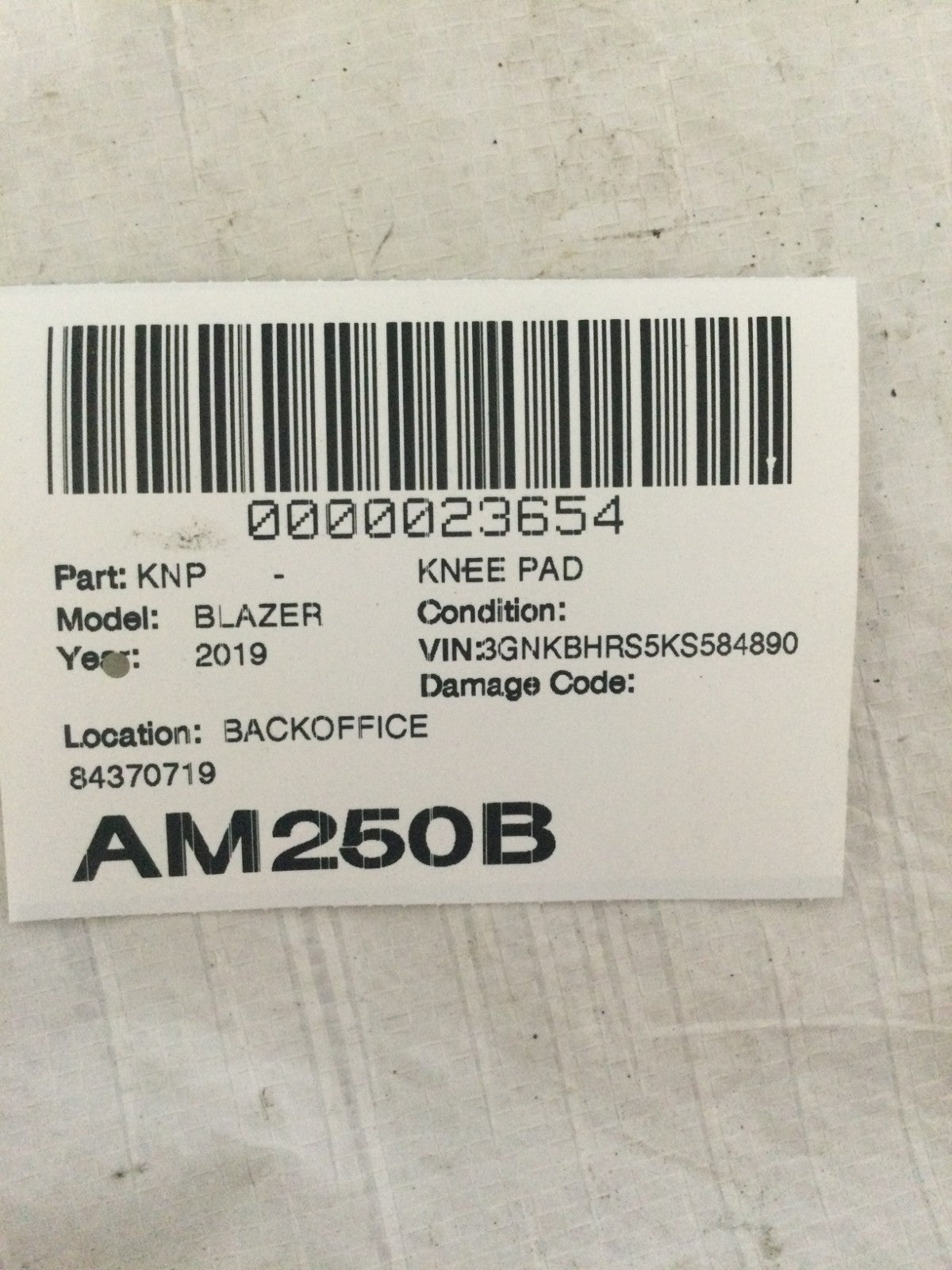 2019 Chevrolet Blazer Knee Bolster OEM 84370719