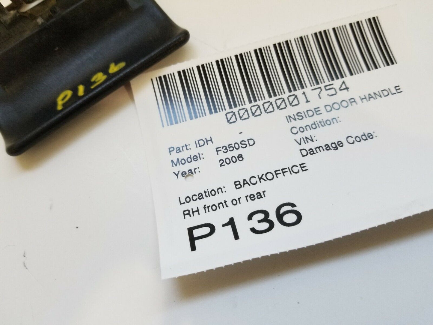 1999-2007 F250 F350 Super Duty Ext Cab RH Front or Rear Interior Door Handle OEM