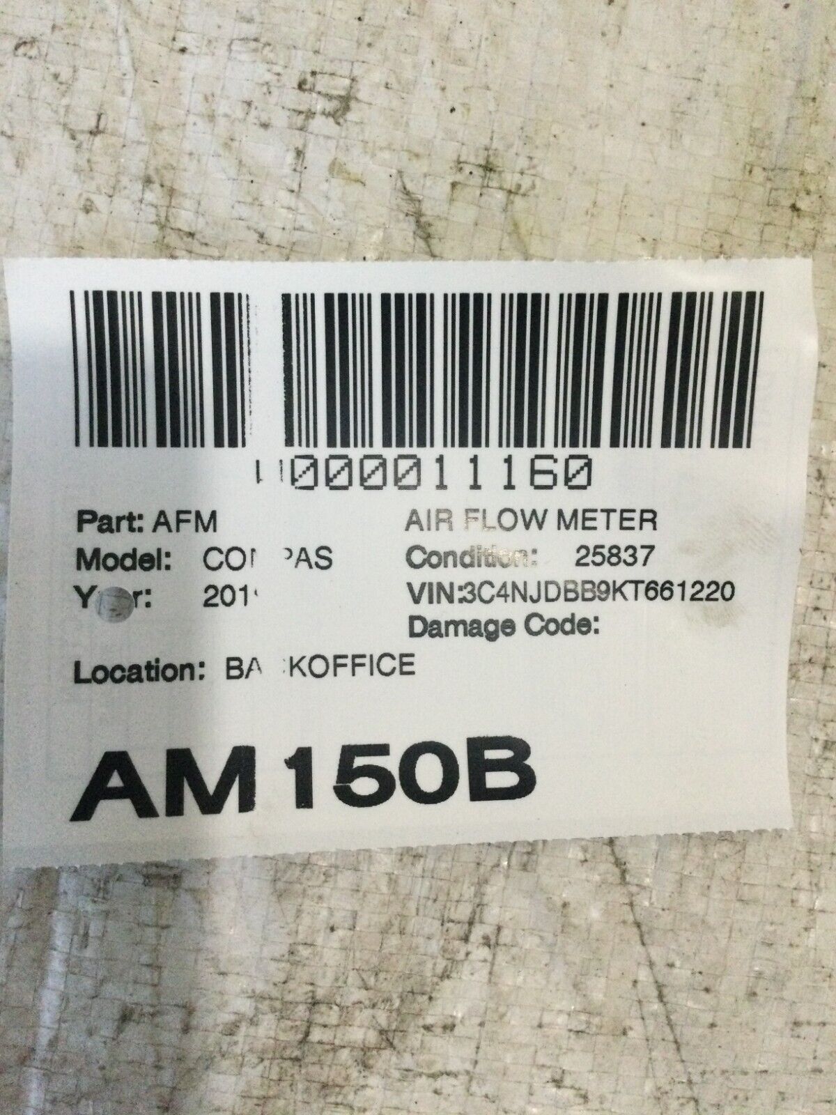 2017-2019 Jeep Compass Manifold Absolute Pressure MAP Sensor 68199324AA OEM