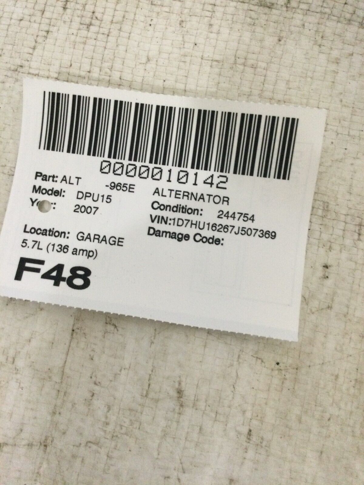 2017 Infiniti Q50 Alternator Motor Assembly OEM