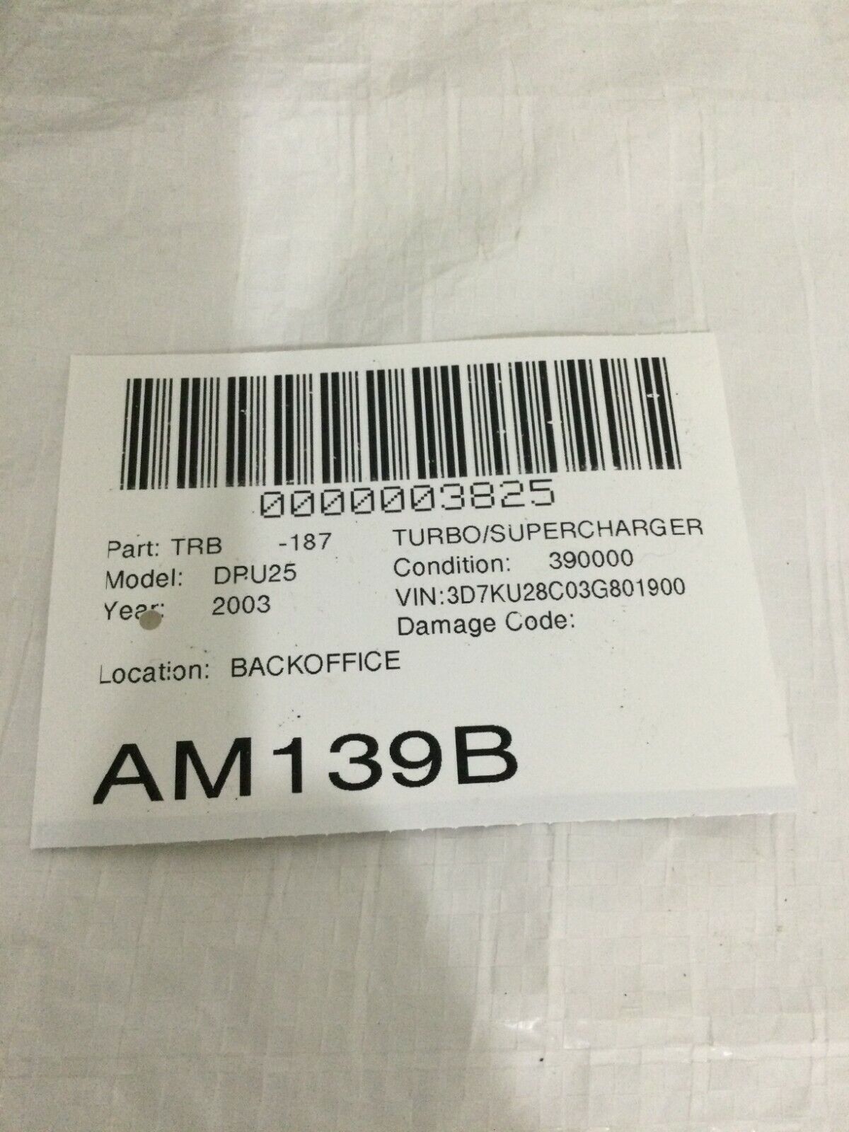 2003-2004 Dodge Ram 2500 Turbo Diesel 5.9L Turbocharger OEM