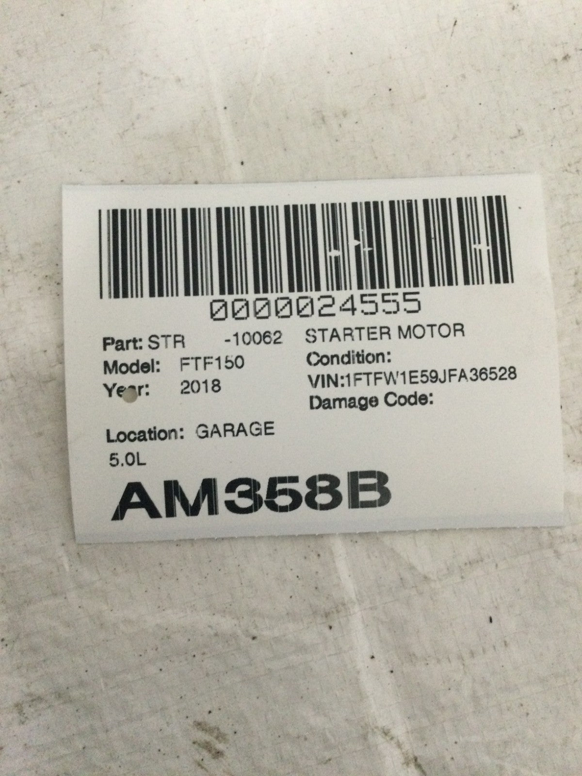 2018 Ford F150 F-150 5.0L Starter Motor OEM 438000-3950