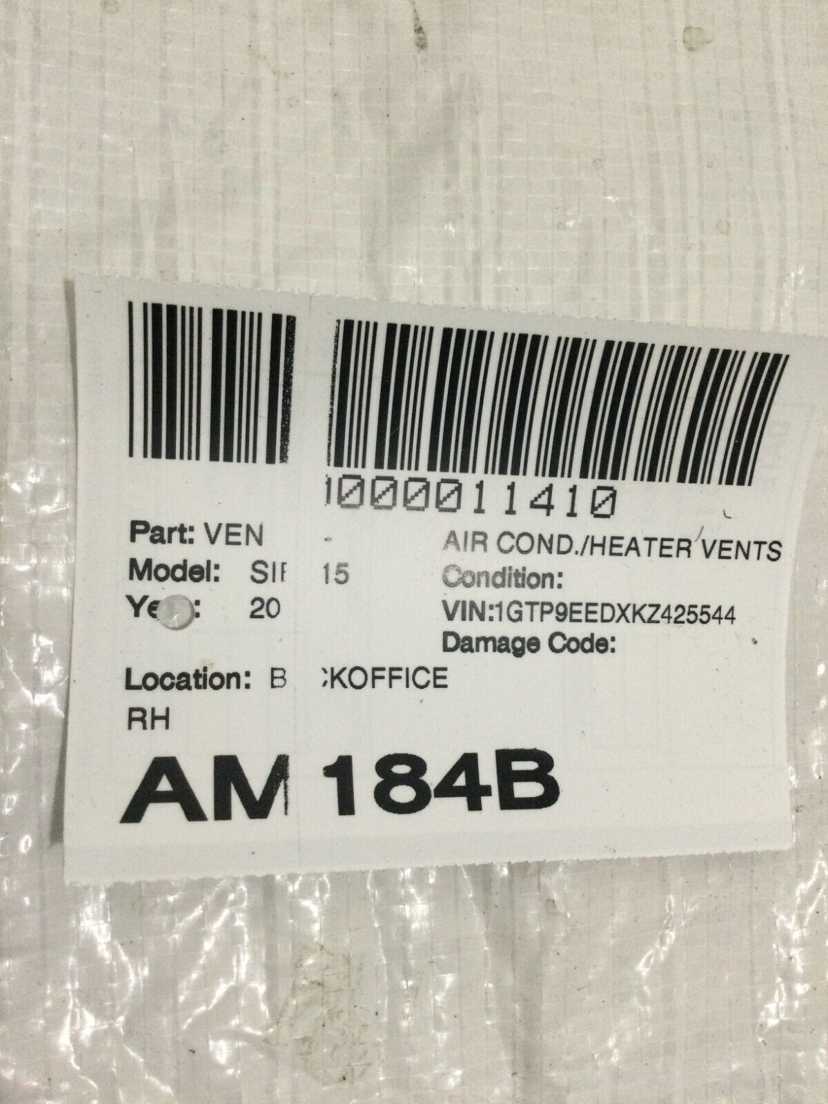 2019-2022 GMC Sierra 1500 Front Right Dashboard Outer Air Vent 23356904 OEM