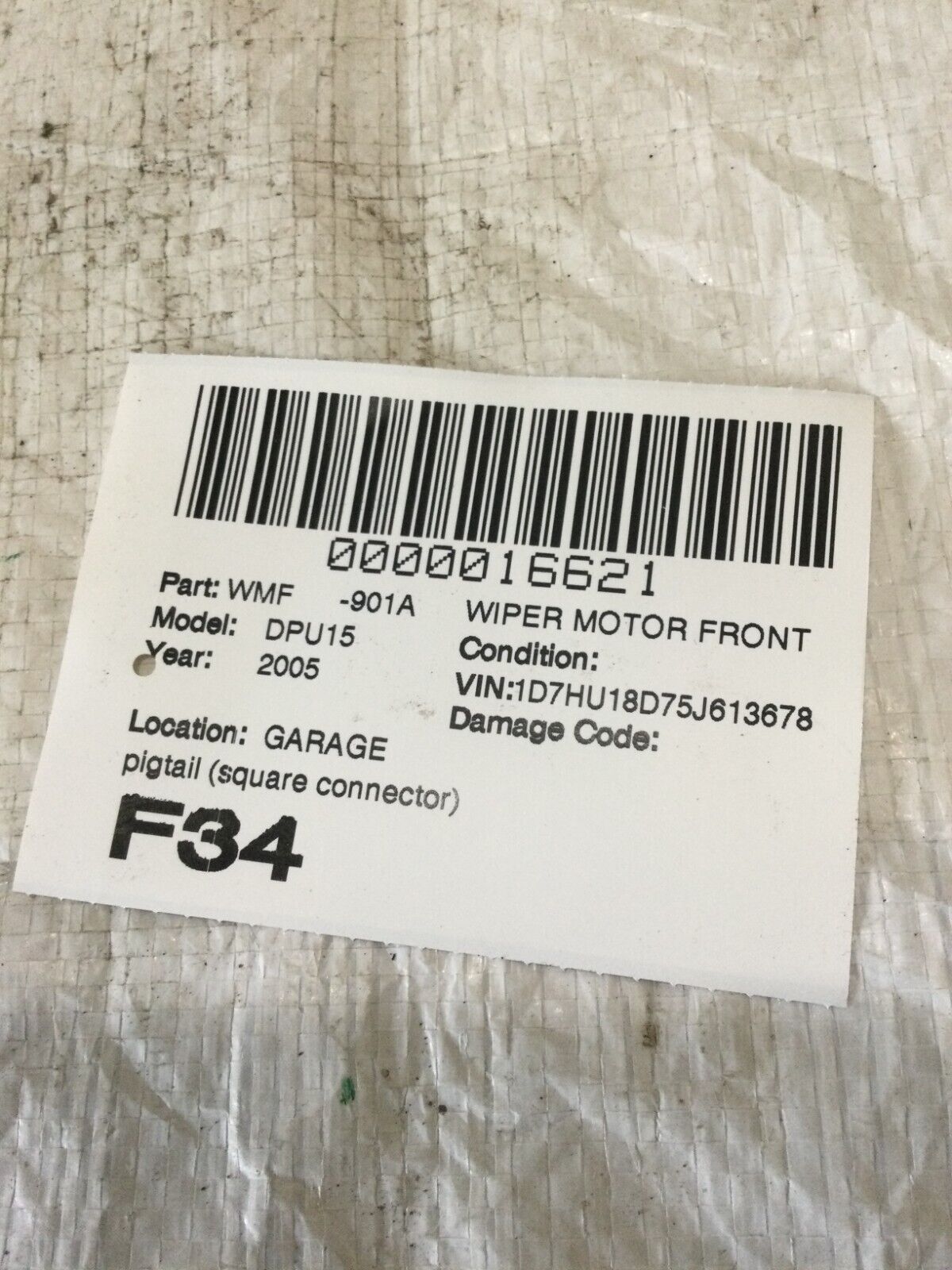 2005 Dodge Ram 1500 Front Wiper Motor W/ Linkage OEM