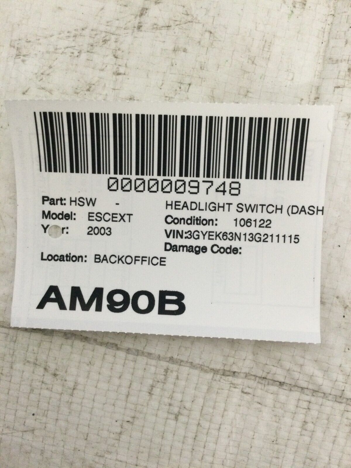 2003-2006 Cadillac Escalade EXT Automatic Headlight Switch Dimmer OEM