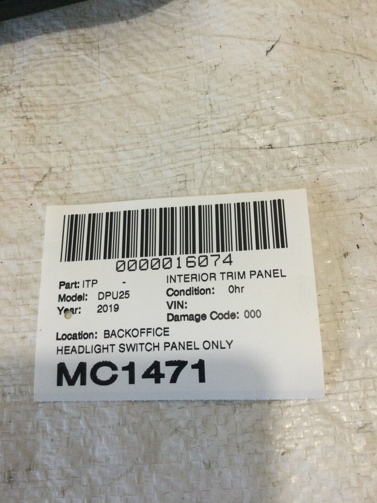 2019-2022 Dodge Ram 2500 Headlight Switch Control Trim Bezel Dash Moulding OEM