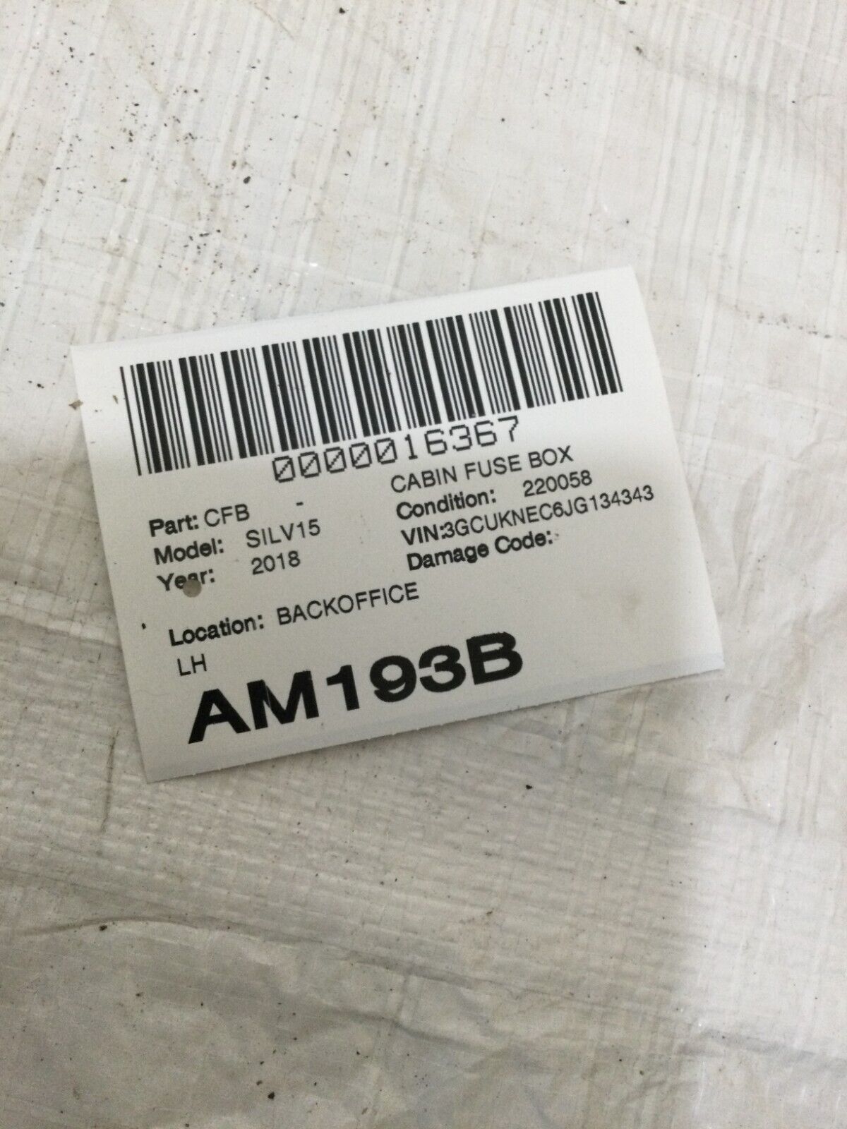 2018 Chevrolet Silverado 1500 Front Left Cabin Fuse Box 23459420_01 OEM