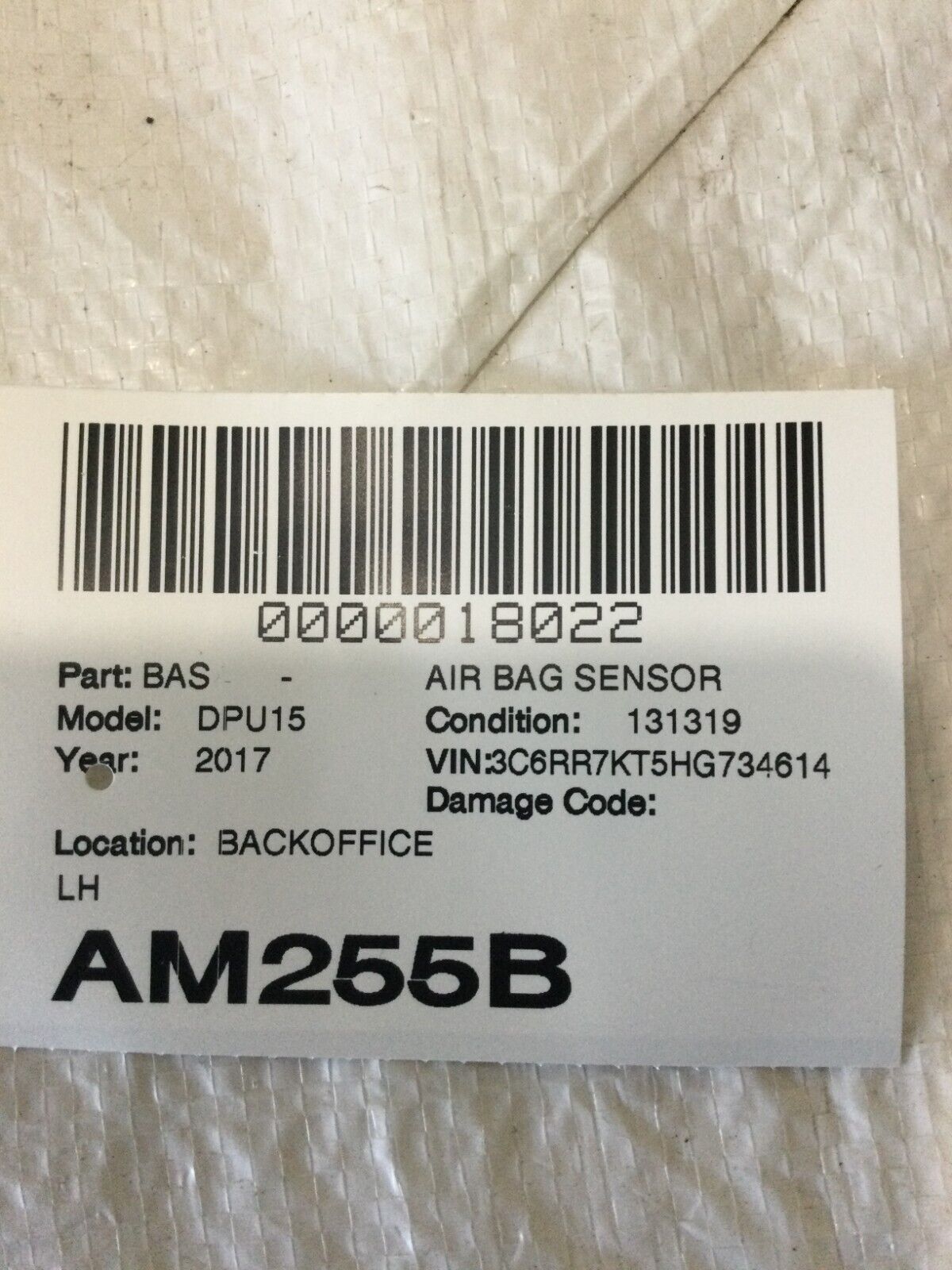 2017 Dodge Ram 1500 Crash Impact Sensor 2 Piece Set OEM 56054085AA