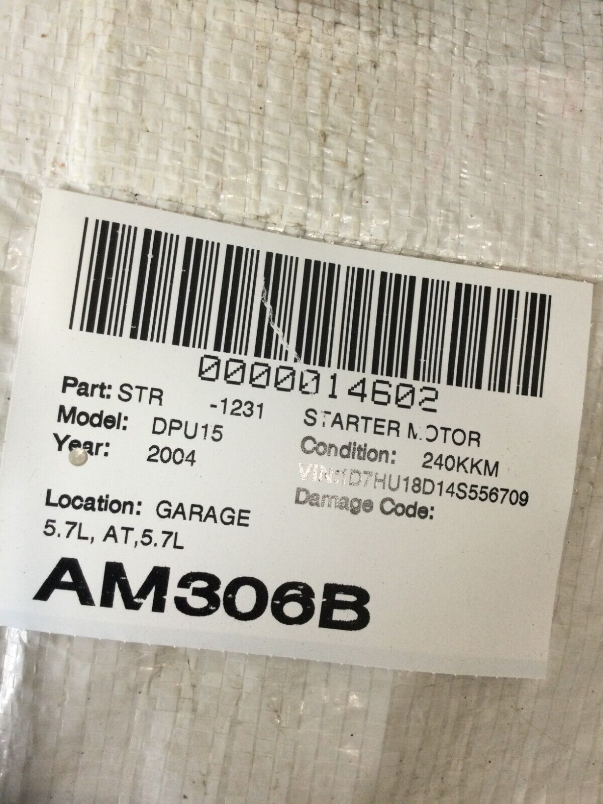 2004 Dodge Ram 1500 Starter Motor 48554 5.7L OEM