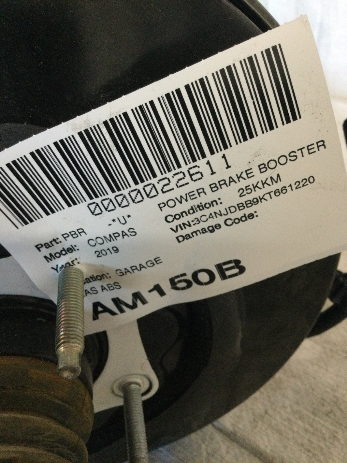 2017-2023 Jeep Compass Power Brake Booster OEM 04581965AC