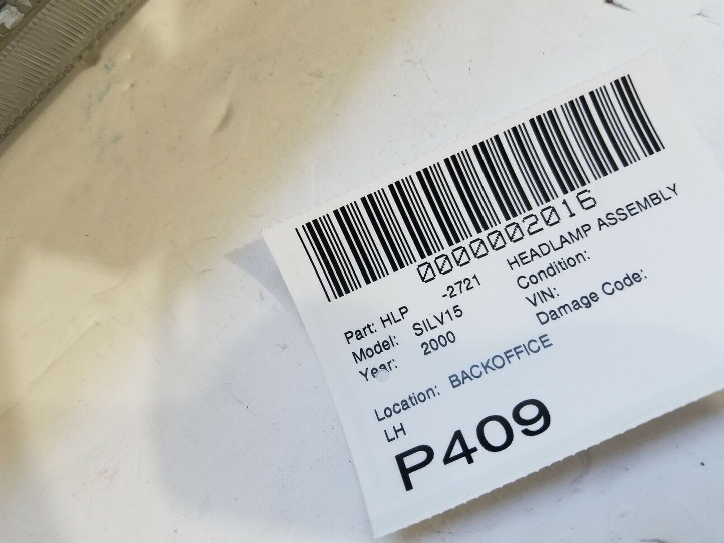 2000 Chevrolet Silverado 1500 Headlight Lamp Assembly Left Driver Side LH OEM