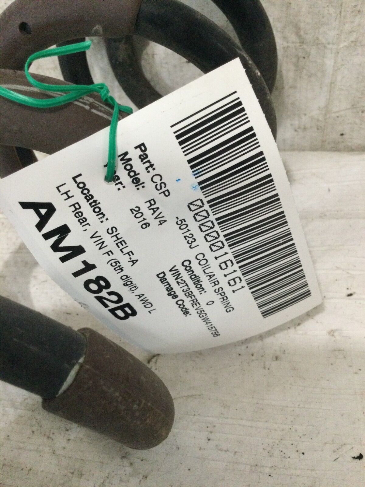 2016 Toyota RAV4 Rear Left Suspension Coil Spring OEM