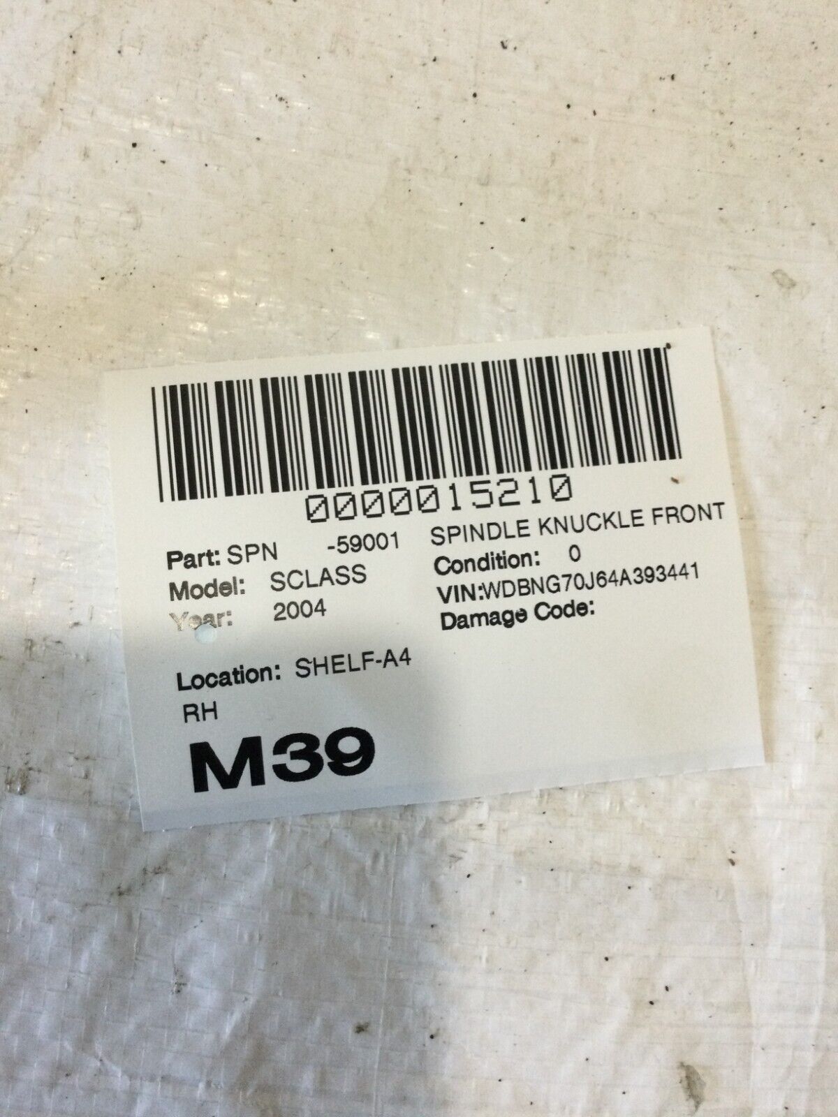 2004 Mercedes Benz S430 Front Right Spindle Knuckle Bearing Hub OEM RH