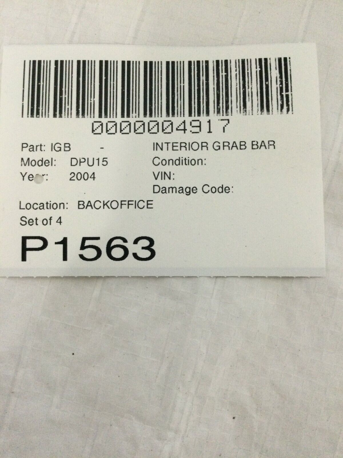 2004 Dodge Ram 1500 Interior Grab Bar Set OEM