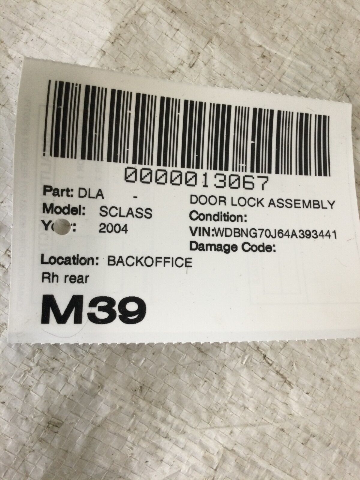 2004 Mercedes Benz S430 Rear Right Side Door Lock Latch Actuator OEM