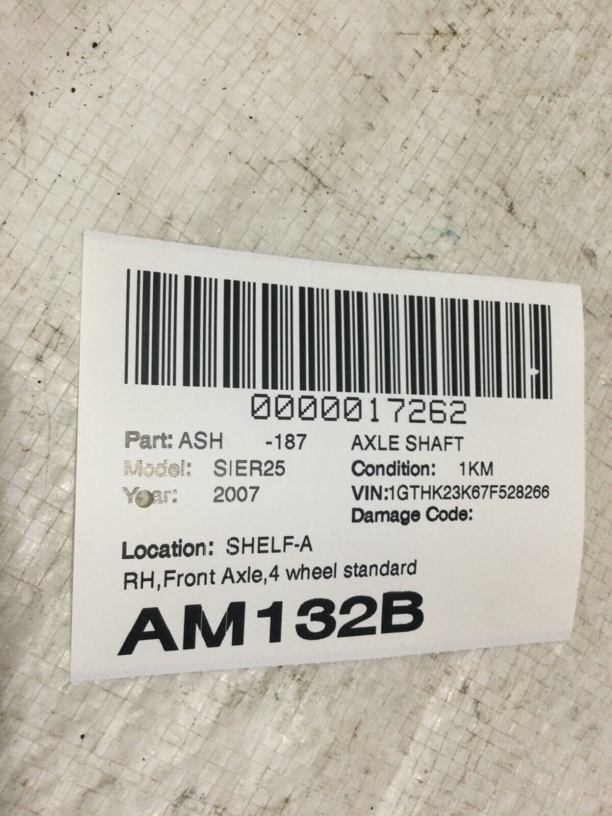2007 Dodge Ram 2500 Front Right Passenger Axle Shaft OEM