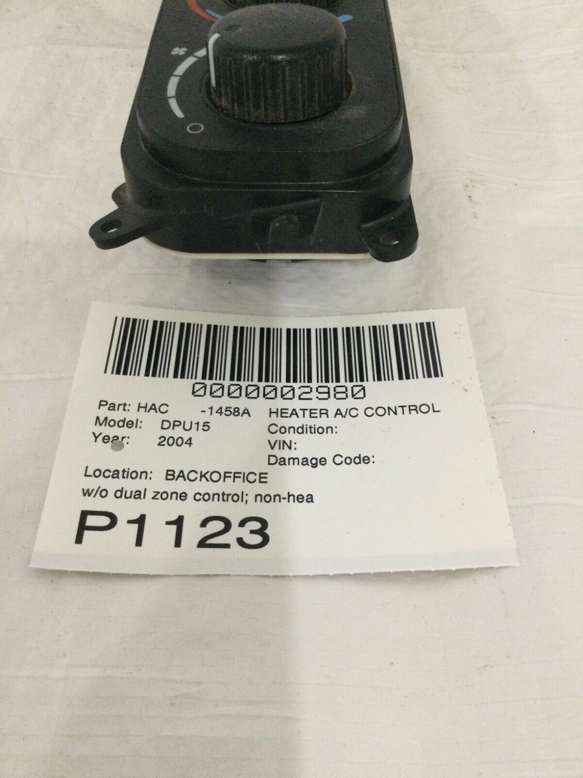 2003-2005 Dodge Ram 1500 Ac Heater Climate Control Unit 55056321AD