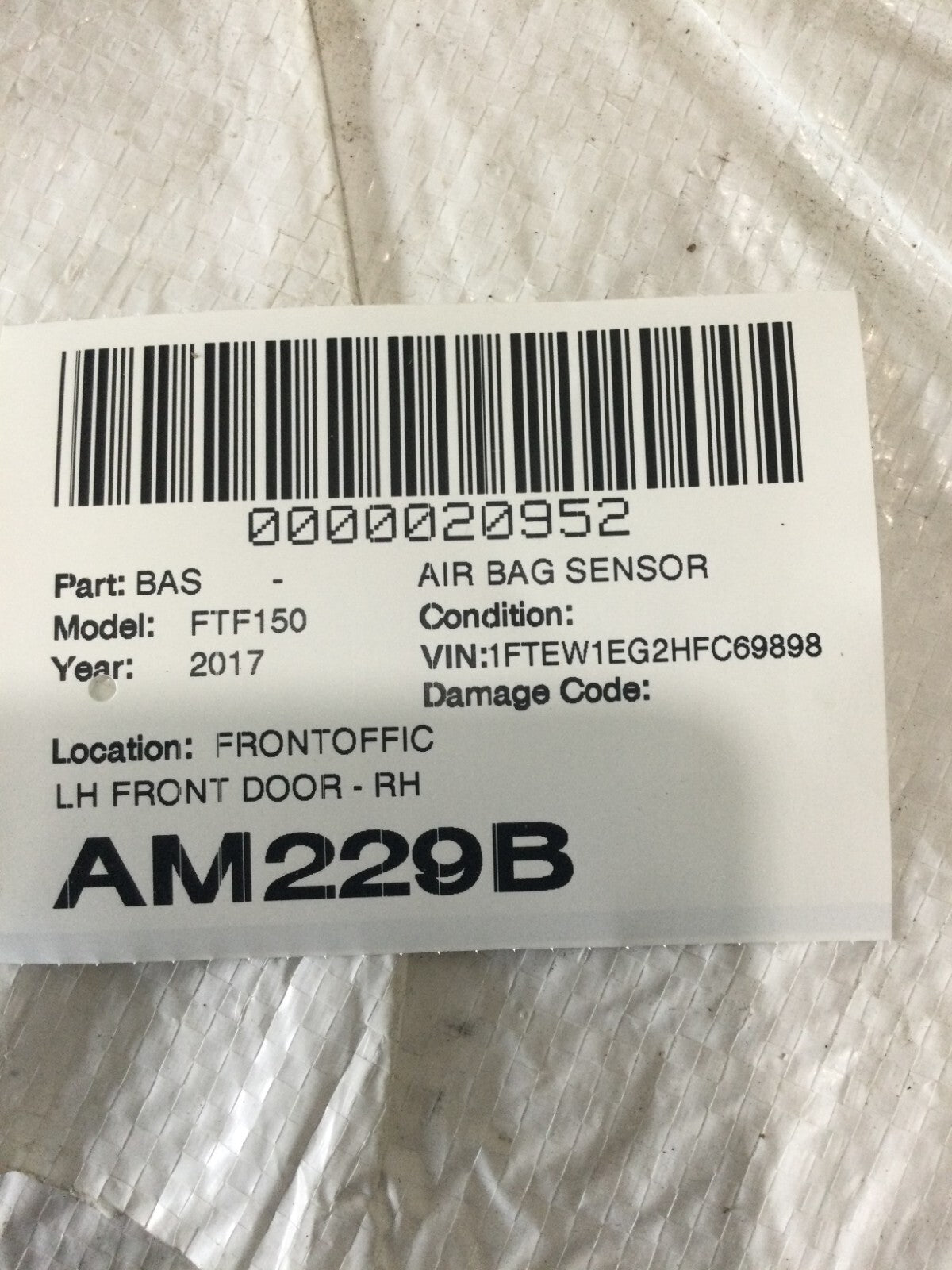 2017 Ford F-150 F150 SRS Crash Impact Sensor Set OEM 2015-2020