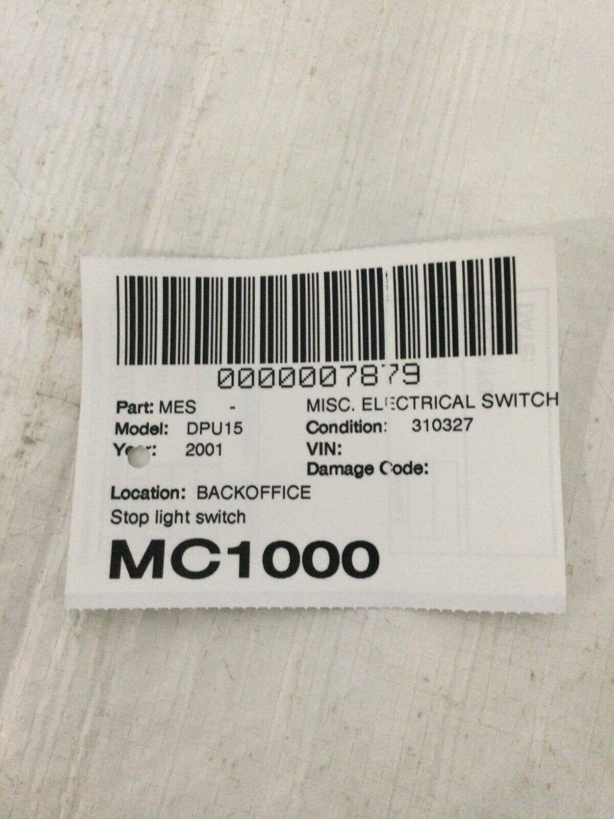 2001 DODGE RAM 1500 BRAKE PEDAL SWITCH OEM 56045043AC