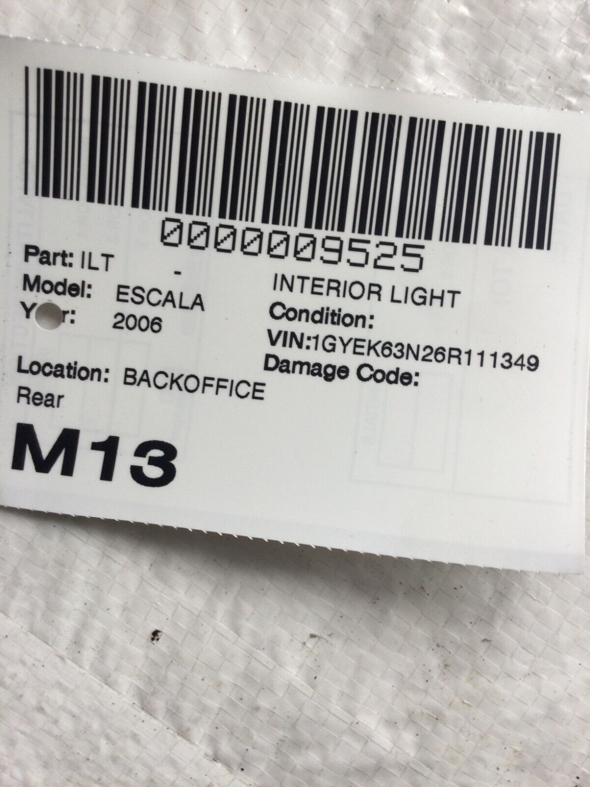 2003-2006 Cadillac Escalade Overhead Rear Dome Light OEM VC4244