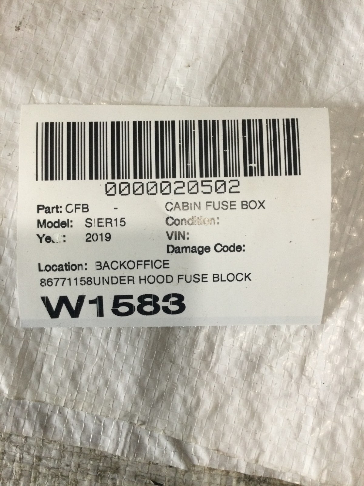 2019-2022 GMC Sierra 1500 Fusebox Fuse Box Relay Junction Module 86771158 OEM