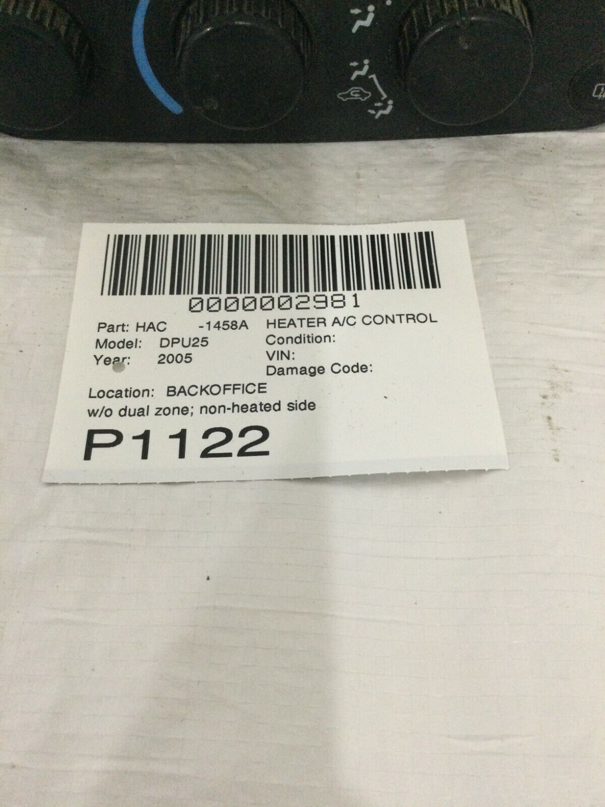 2003-2005 Dodge Ram 2500 Ac Heater Climate Control Temperature OEM 55056321AE