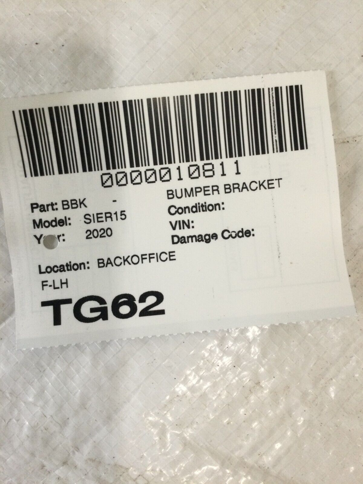 2020 Chevrolet Silverado 1500 Front Driver Left Side Bumper Fascia Bracket LH