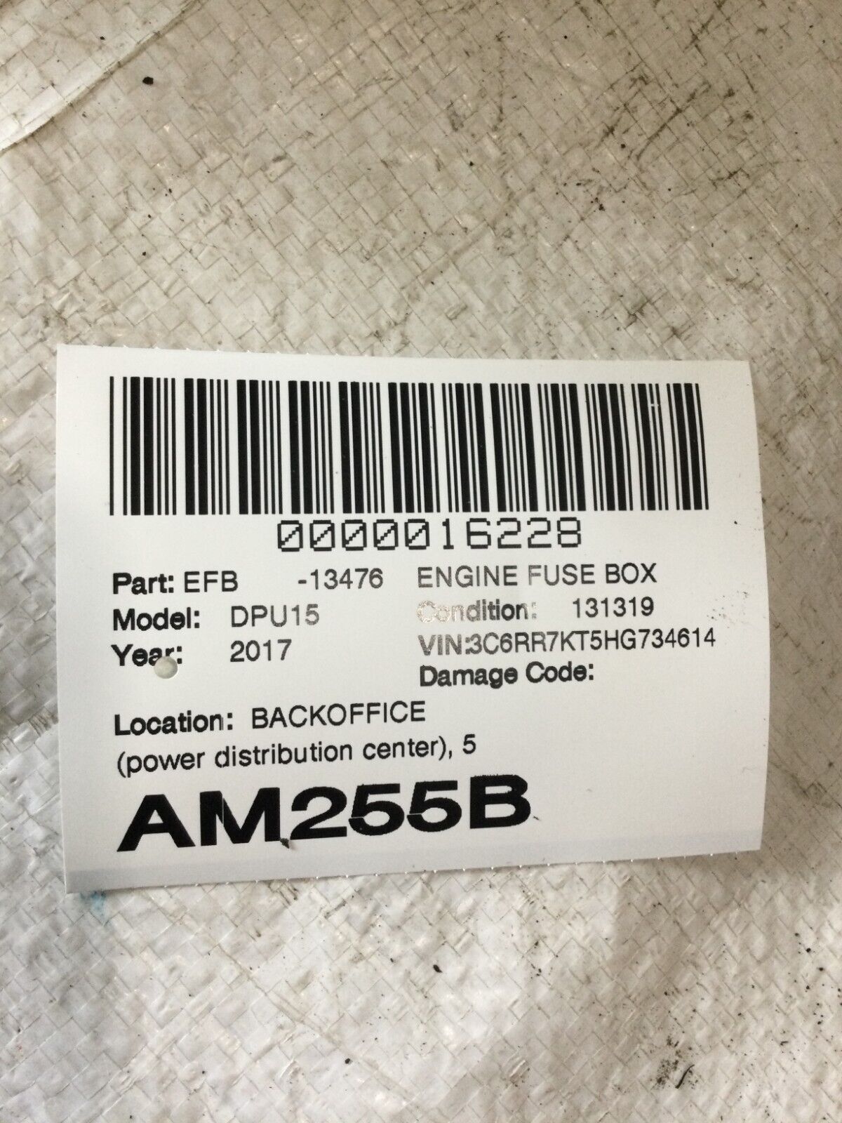 2017 Dodge Ram 1500 Fuse Relay Junction Block Power Distribution Box OEM