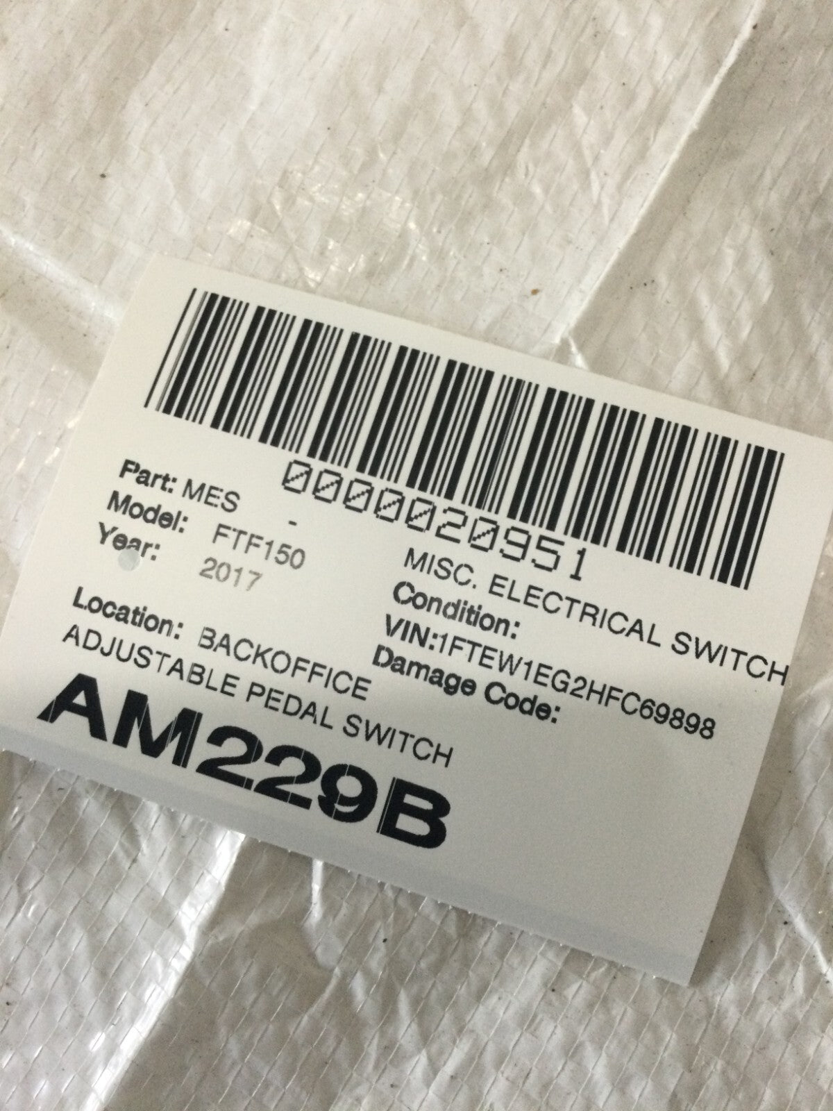 2017 2015-2020 Ford F-150 F150 Adjustable Pedal Switch OEM