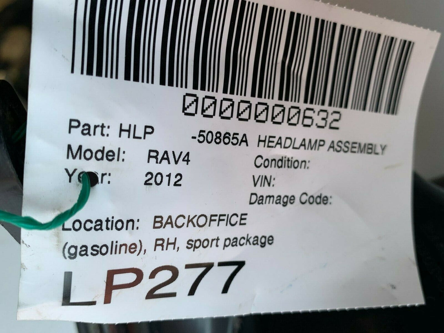 Headlight For 2013-2015 Toyota RAV4 2014 Right Passenger Side RH