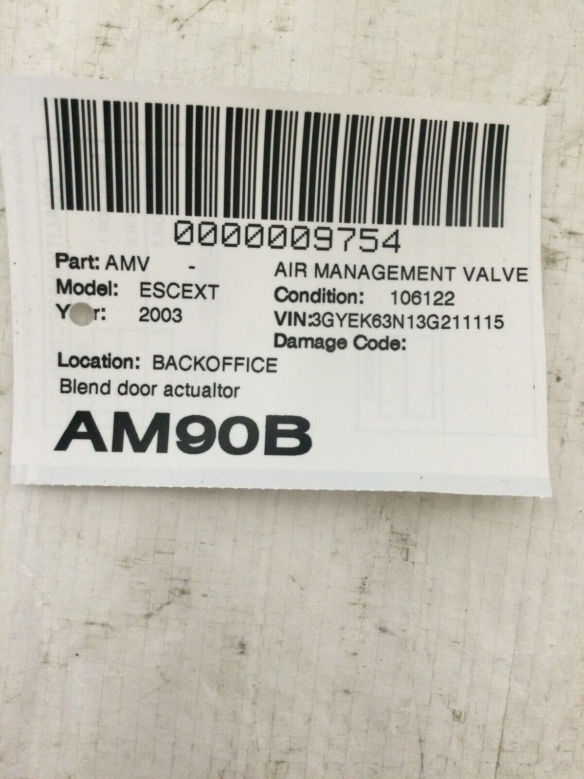 2033-2006 Cadillac Escalade EXT HVAC Air Blend Door Actuator OEM 16163982