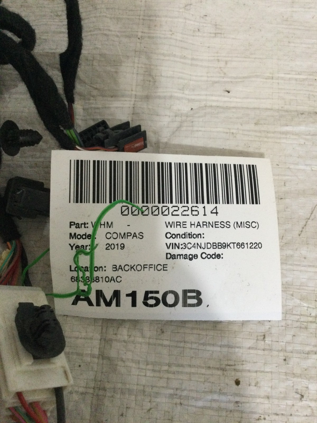 2019 Jeep Compass Instrument Panel Wiring OEM 68383810AC