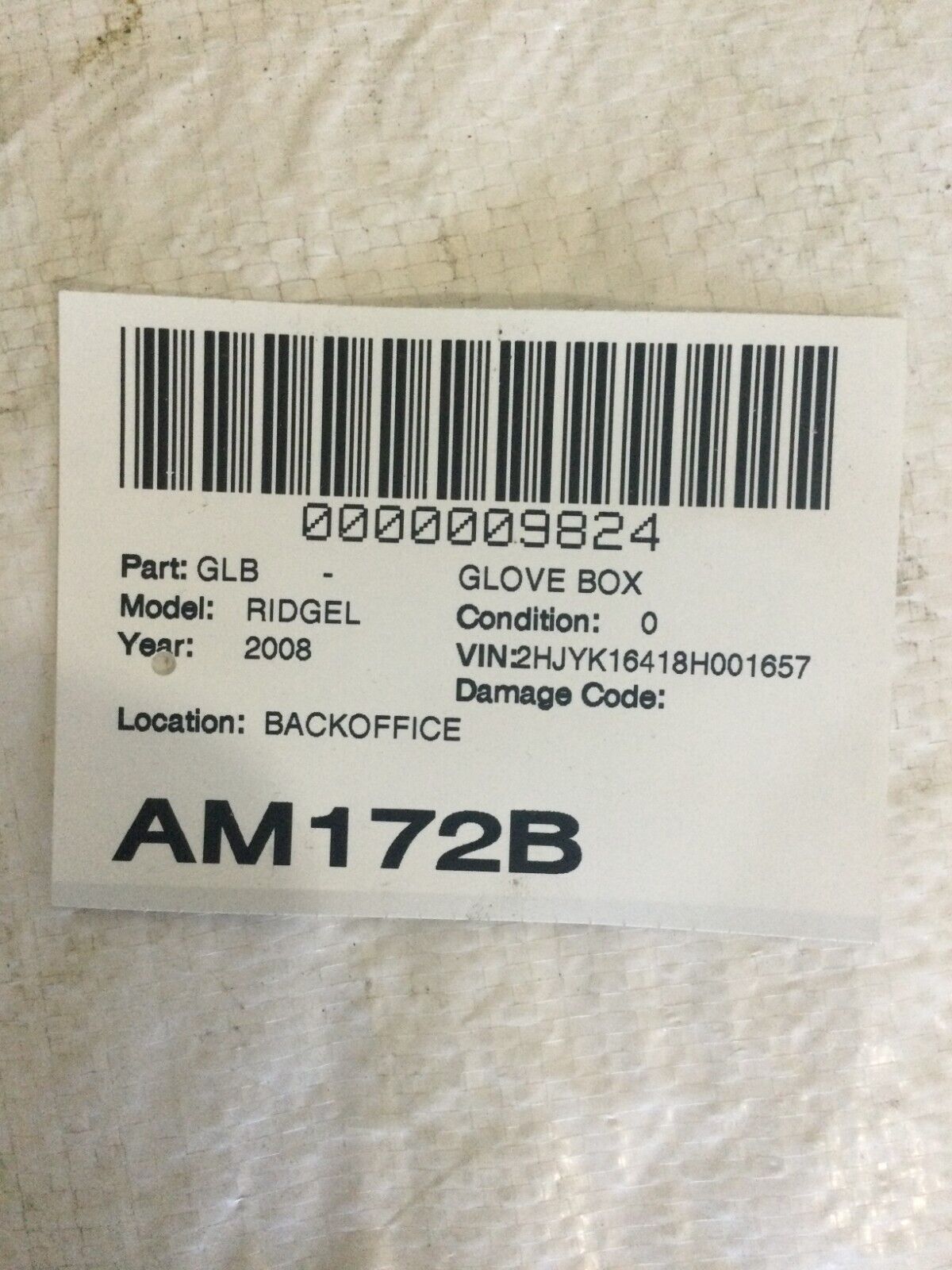 2006-2008 Honda Ridgeline Glove Box Assembly OEM