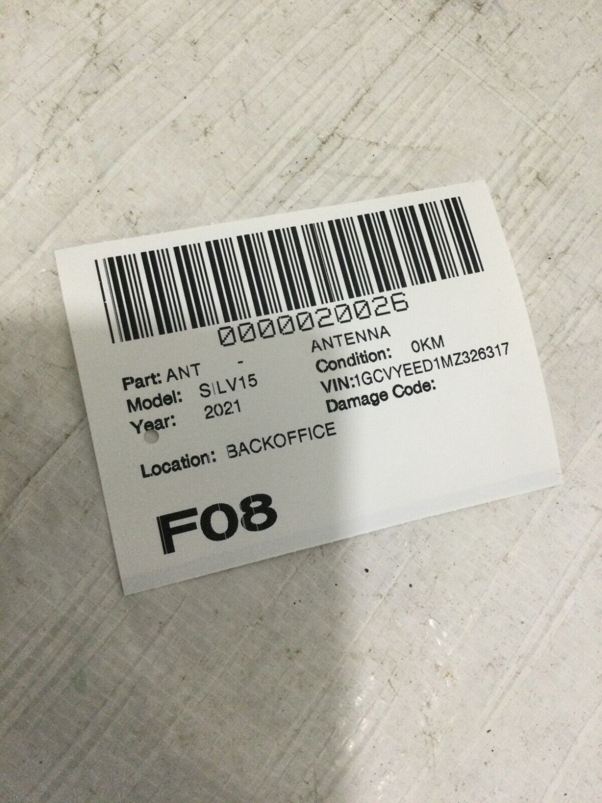 2021 Chevrolet Silverado 1500 Roof Mounted Shark Fin Antenna 84469887 OEM