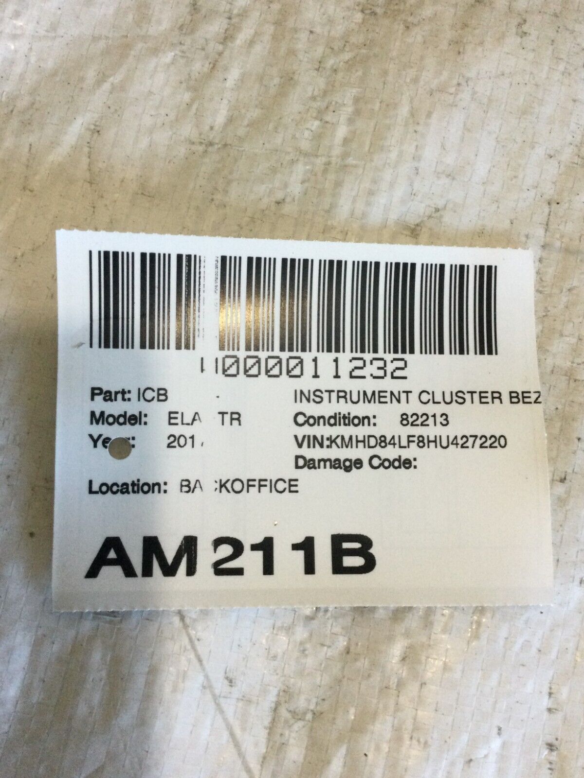 Hyundai Elantra 2017 Instrument Cluster Panel Facia Bezel 84830-F2000 OEM